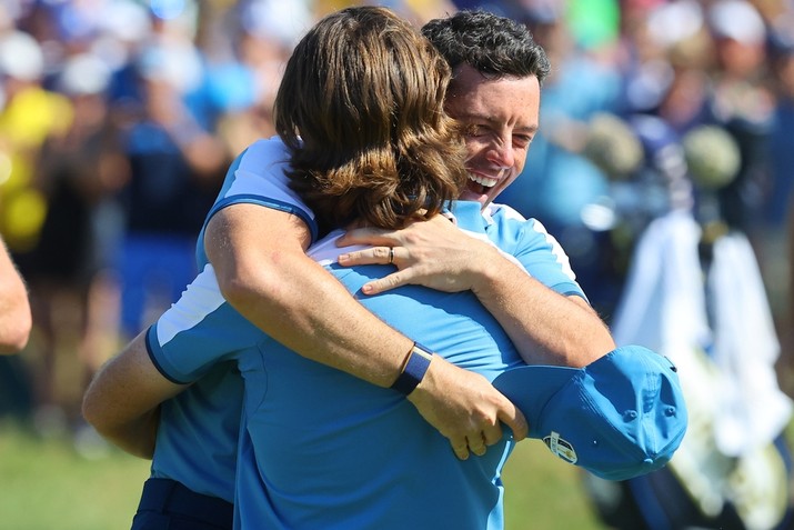 Rory McIlroy and Tommy Fleetwood Celebrating at the Ryder Cup