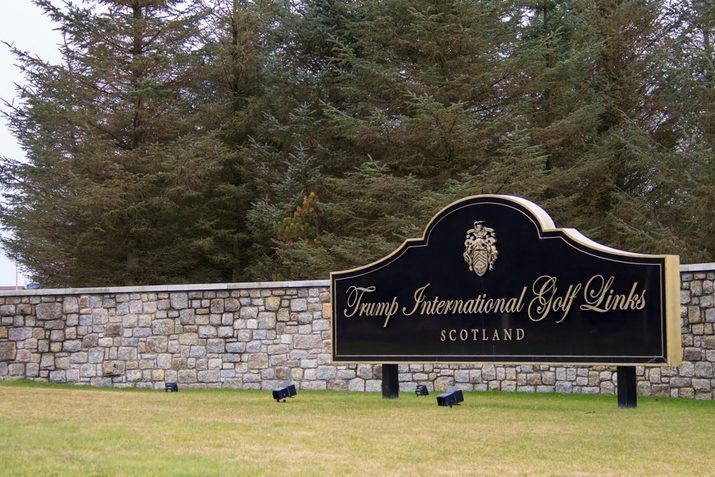 Trump International Golf Links Scotland Sign